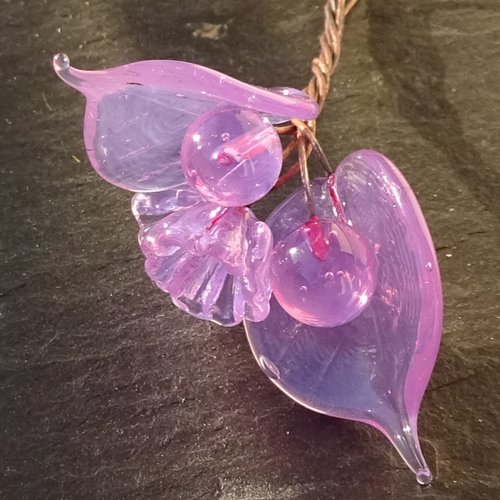 Headpins en verre filé, lampwork, verre de murano, perl.5732