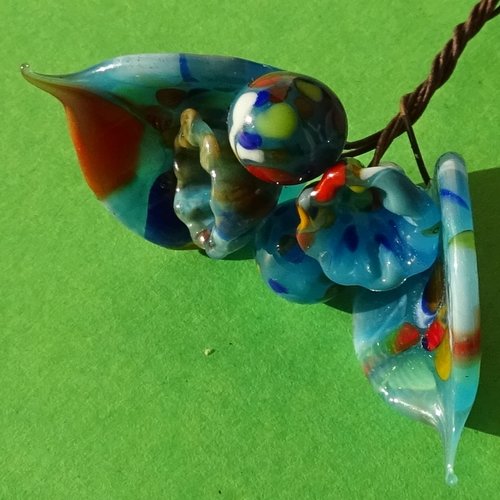 Headpins en verre filé, lampwork, verre de murano, perl.5734