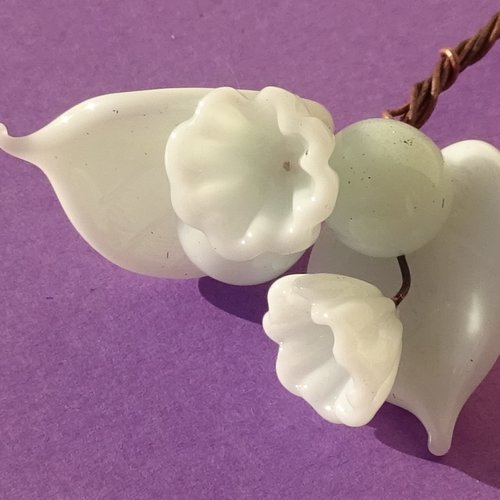 Headpins en verre filé, lampwork, verre de murano, perl.5735