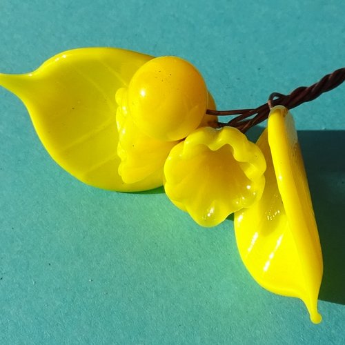 Headpins en verre filé, lampwork, verre de murano, perl.5740