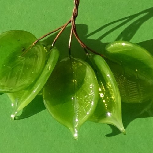 Headpins en verre filé, lampwork, verre de murano, perl.5741