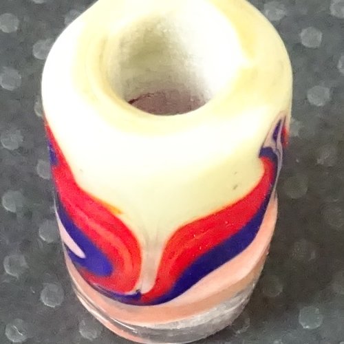 Perle cylindrique, verre de murano, lampwork, verre filé,  perl.4811