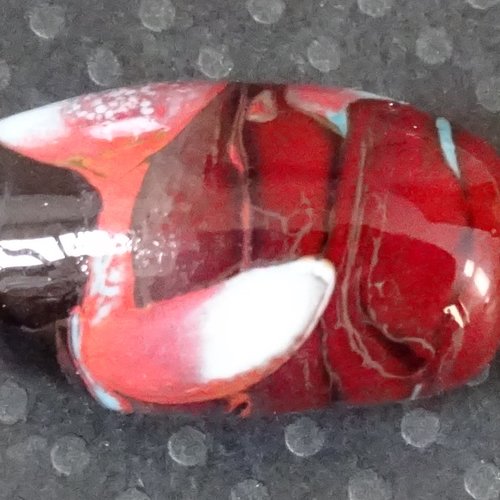 Perle cylindrique, verre de murano, lampwork, verre filé,  perl.4813