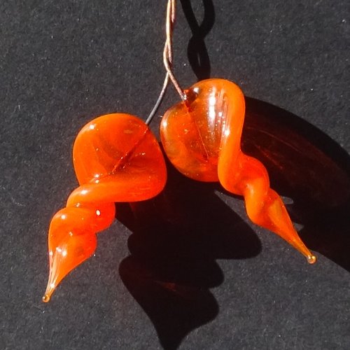 Duo de headpins en verre filé, lampwork,perl.5357