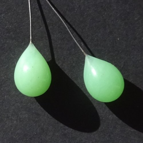 Duo de headpins en verre filé, lampwork,perl.5346