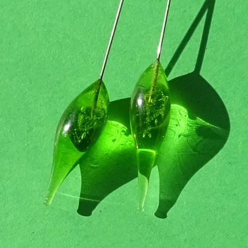 Duo de headpins en verre filé, lampwork,perl.5305