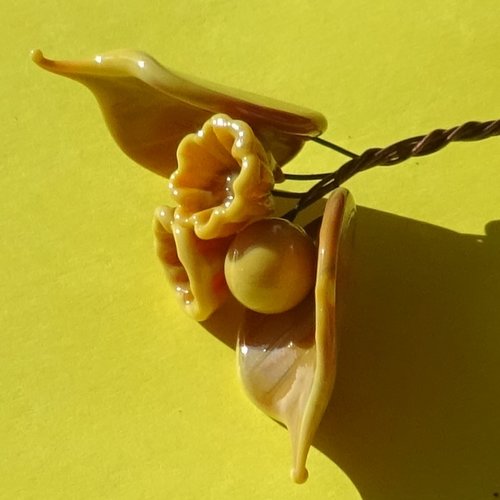 Headpins en verre filé, lampwork, verre de murano, perl.5308