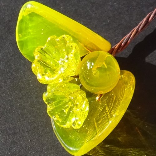 Headpins en verre filé, lampwork, verre de murano, perl.5311