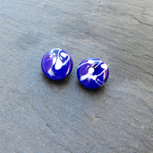 Lot de 2 boutons en verre de murano perl.2046