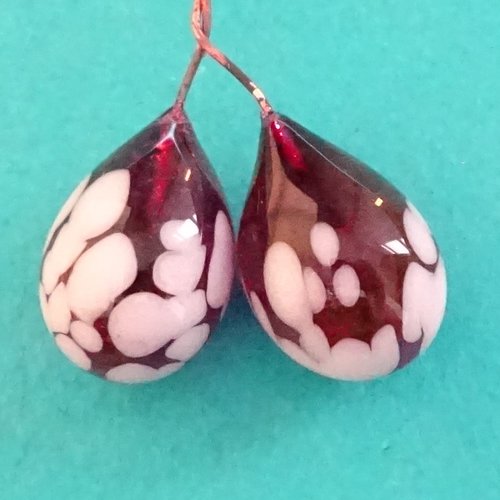 Headpins verre filé, lampwork, verre de murano, perl.4162