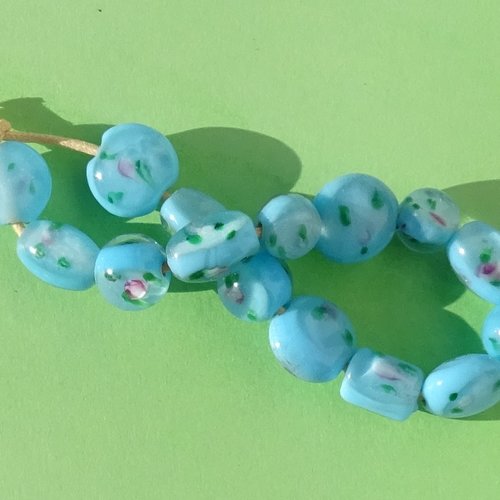 Lot de 15 perles destockées, verre, perl.6562