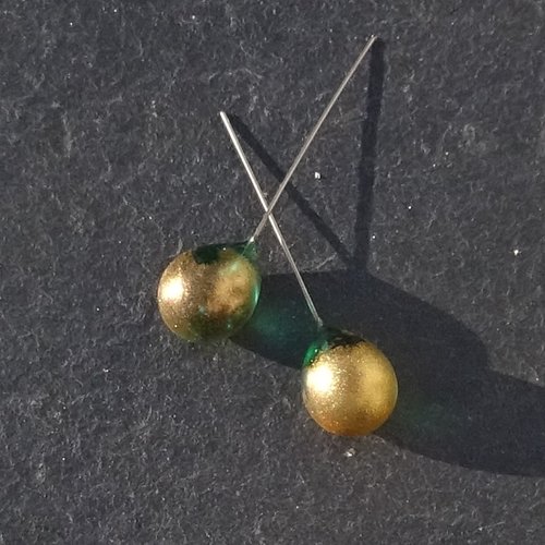 Duo de headpins en verre filé, lampwork,perl.6568