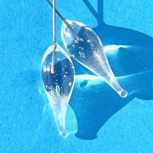 Duo de headpins en verre filé, lampwork,perl.6569