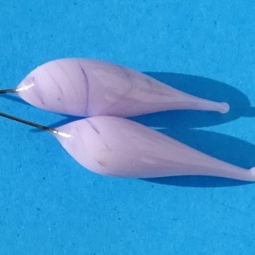 Duo de headpins en verre filé, lampwork,perl.6575