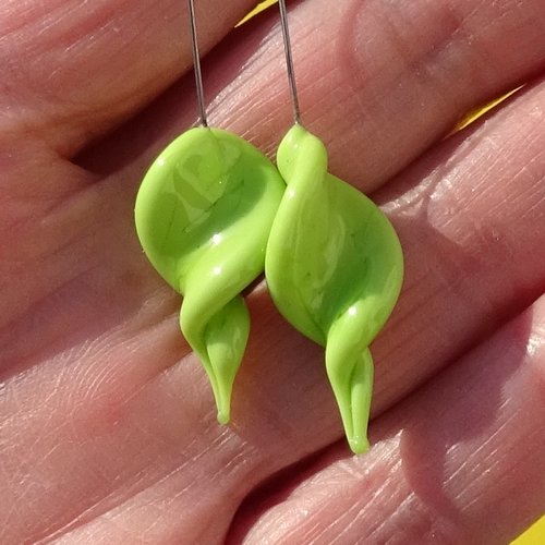 Duo de headpins en verre filé, lampwork,perl.6577