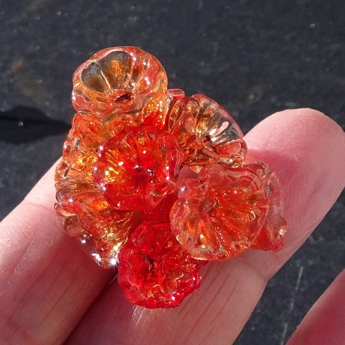 10 headpins en verre filé, lampwork, verre de murano, perl.6587