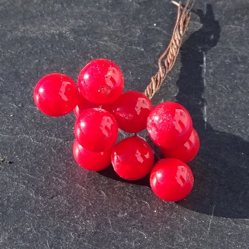 Lot de 10 headpins en verre filé, lampwork, verre de murano, perl.6589