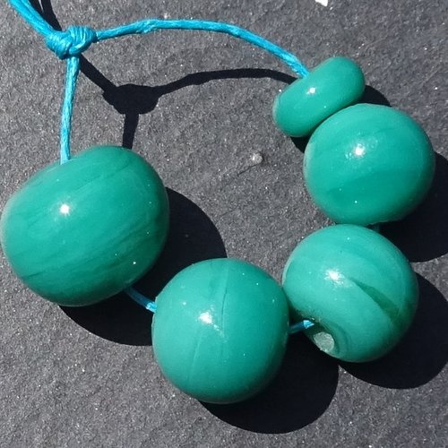 Lot de 5 perles en verre de murano perl.4899