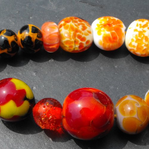 Lot de 16 perles en verre de murano perl.1614