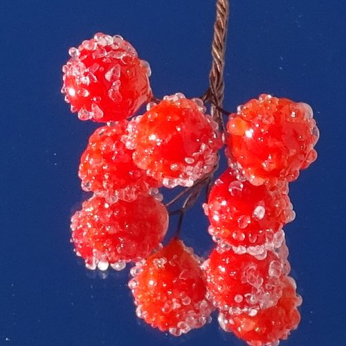 Lot de 5 headpins en verre filé, lampwork, perl.6602