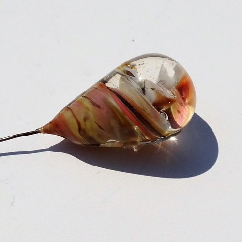 Goutte en verre de murano, lampwork, verre filé, perl.2507