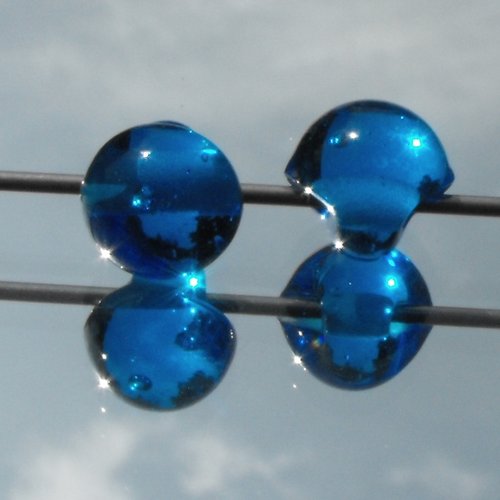 Lot de 2 boutons en verre de murano perl.1677