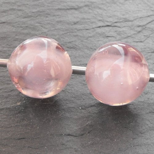 Lot de 2 boutons en verre de murano perl.1676