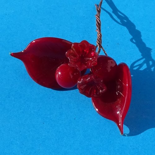 Headpins en verre filé, lampwork, verre de murano, perl.6611