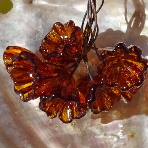 10 headpins en verre filé, lampwork, verre de murano, perl.6625