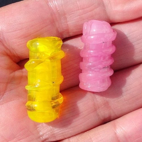 Commande réservée, lot de 2 perles en verre de murano perl.6639
