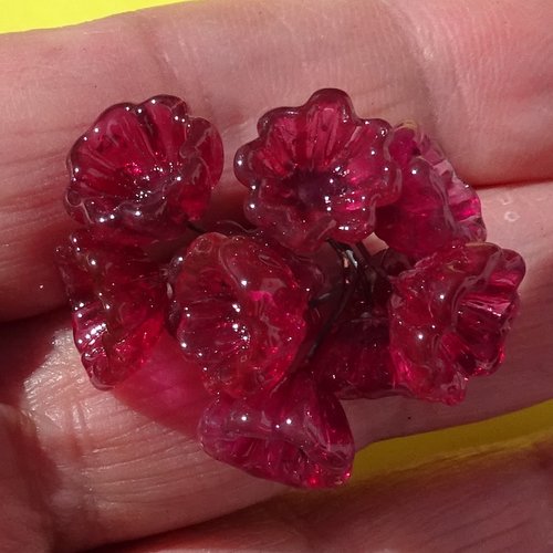 Lot de 10 headpins en verre filé, lampwork, verre de murano, perl.6626