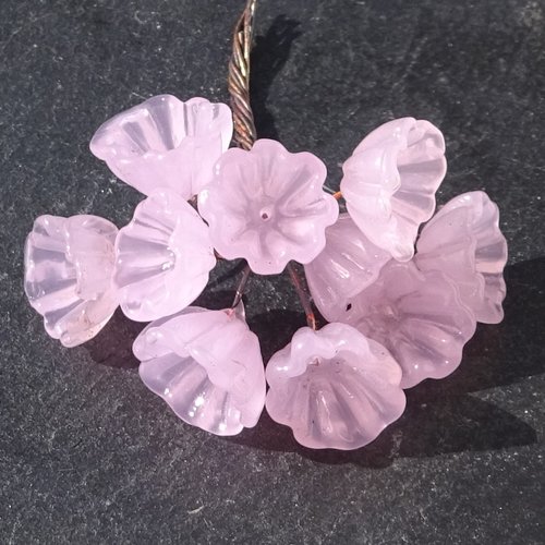 Lot de 10 headpins en verre filé, lampwork, verre de murano, perl.6629