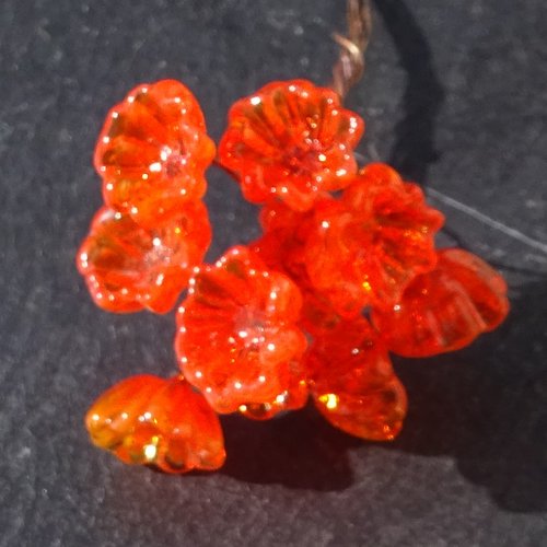 Lot de 10 headpins en verre filé, lampwork, verre de murano, perl.6630