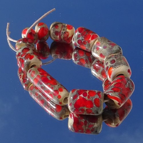 Lot de 11 perles en verre de murano perl.6634