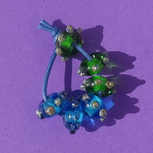 Lot de 6 perles intercalaires en verre de murano perl.6635