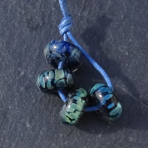 Lot de 4 perles intercalaires en verre de murano perl.6636