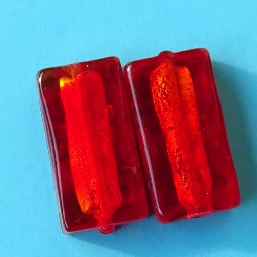 Lot de 2 perles destockées, verre, perl.5763