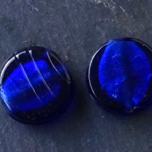 Lot de 2 perles destockées, verre, perl.5764