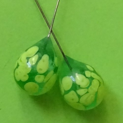 Headpins verre filé, lampwork, verre de murano, perl.4622