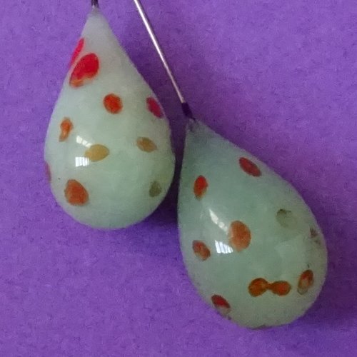 Headpins verre filé, lampwork, verre de murano, perl.4623