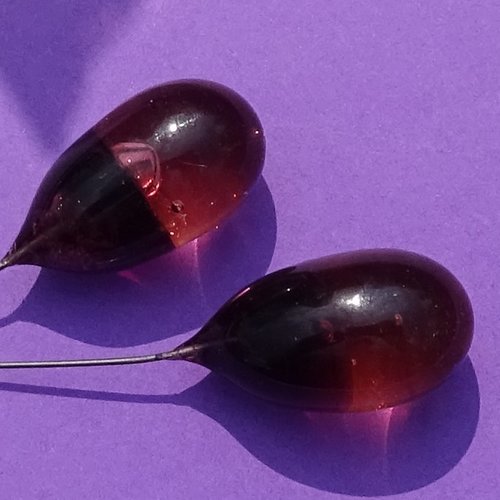 Headpins en verre filé, lampwork, verre de murano, perl.4316