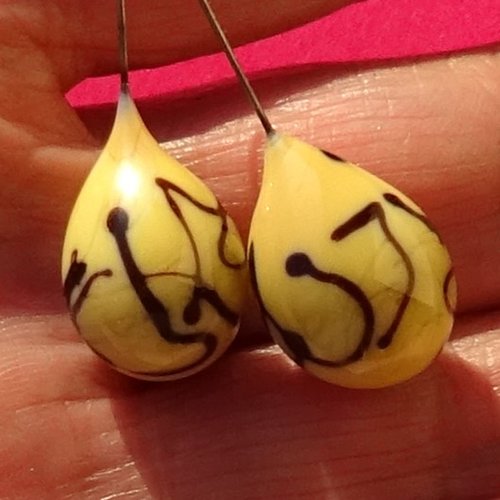 Duo de gouttes en verre de murano perl.5755