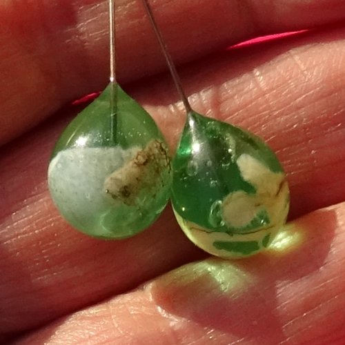 Duo de headpins en verre de murano perl.5775