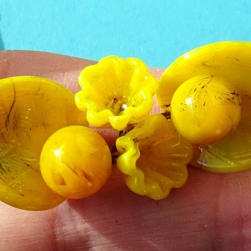 Headpins en verre filé, lampwork, verre de murano, perl.5800