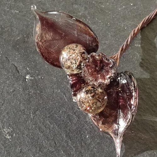 Headpins en verre filé, lampwork, verre de murano, perl.5808