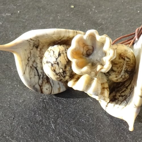 Headpins en verre filé, lampwork, verre de murano, perl.5801