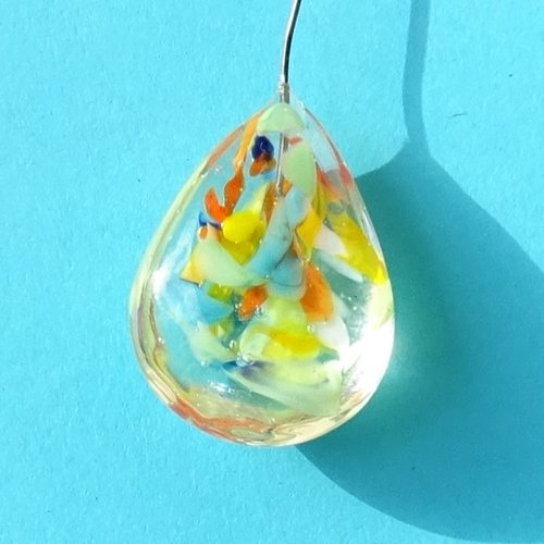 Headpin en verre filé, lampwork, verre de murano, perl.5816