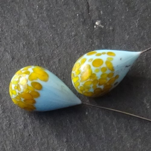 Duo de headpins en verre de murano perl.5818