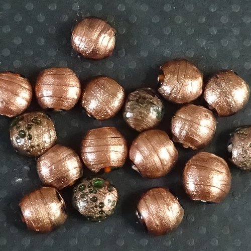 Lot de 10 perles destockées, verre, perl.4642