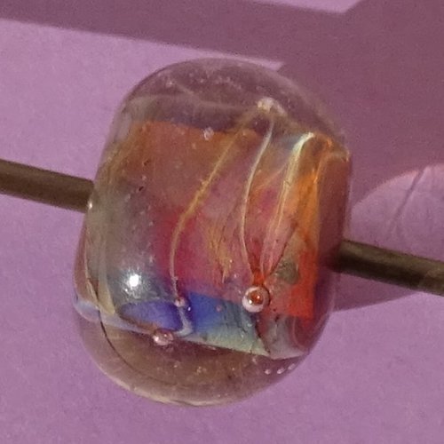 Jolie perle ronde, verre de murano, lampwork, verre filé,  perl.5186
